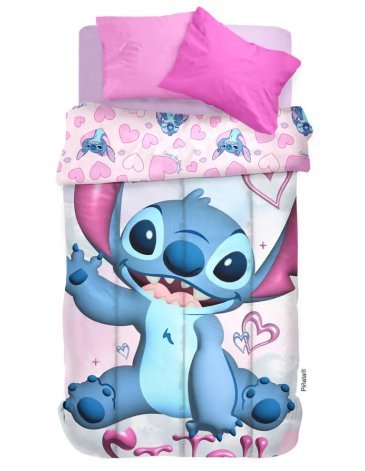 ACOLCHADO PIÑATA STITCH DE 1 1/2 PLAZAS REVERSIBLE