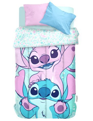 ACOLCHADO PIÑATA STITCH DE 1 1/2 PLAZAS REVERSIBLE