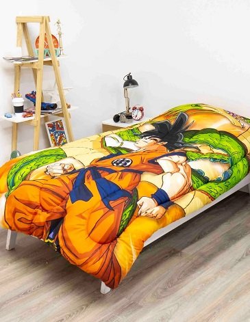 ACOLCHADO PIÑATA DRAGON BALL DE 1 1/2 PLAZAS REVERSIBLE