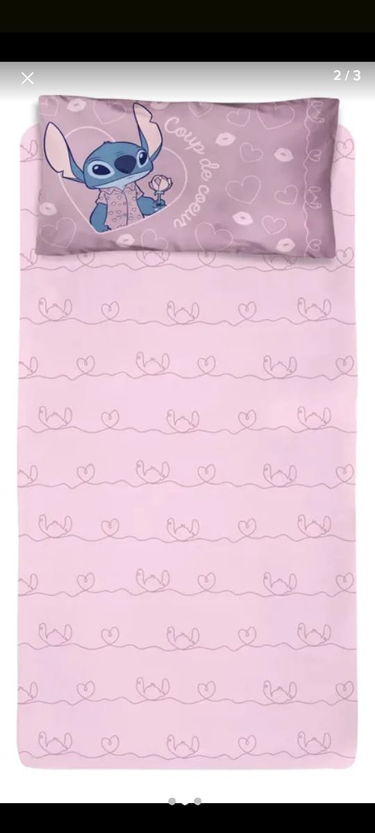 SÁBANA PIÑATA STITCH 1 1/2 PLAZAS INCLUYE SÁBANA AJUSTABLE, SÁBANA SUPERIOR Y FUNDA DE ALMOHADA - Imagen 2